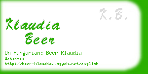 klaudia beer business card